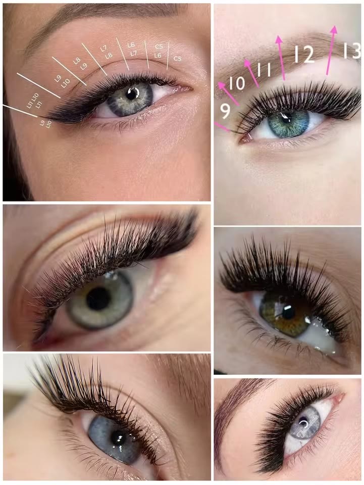 Proceso de extensiones de pestañas