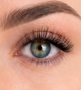 Eye with classic eyelash extensions