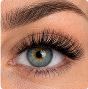 Hybrid volume eyelash extensions